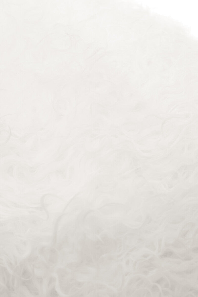 Bosie Real Mongolian Fur White Square Cushion