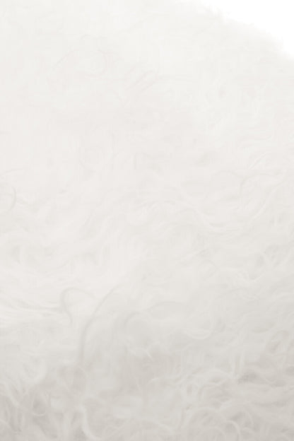 Bosie Real Mongolian Fur White Square Cushion