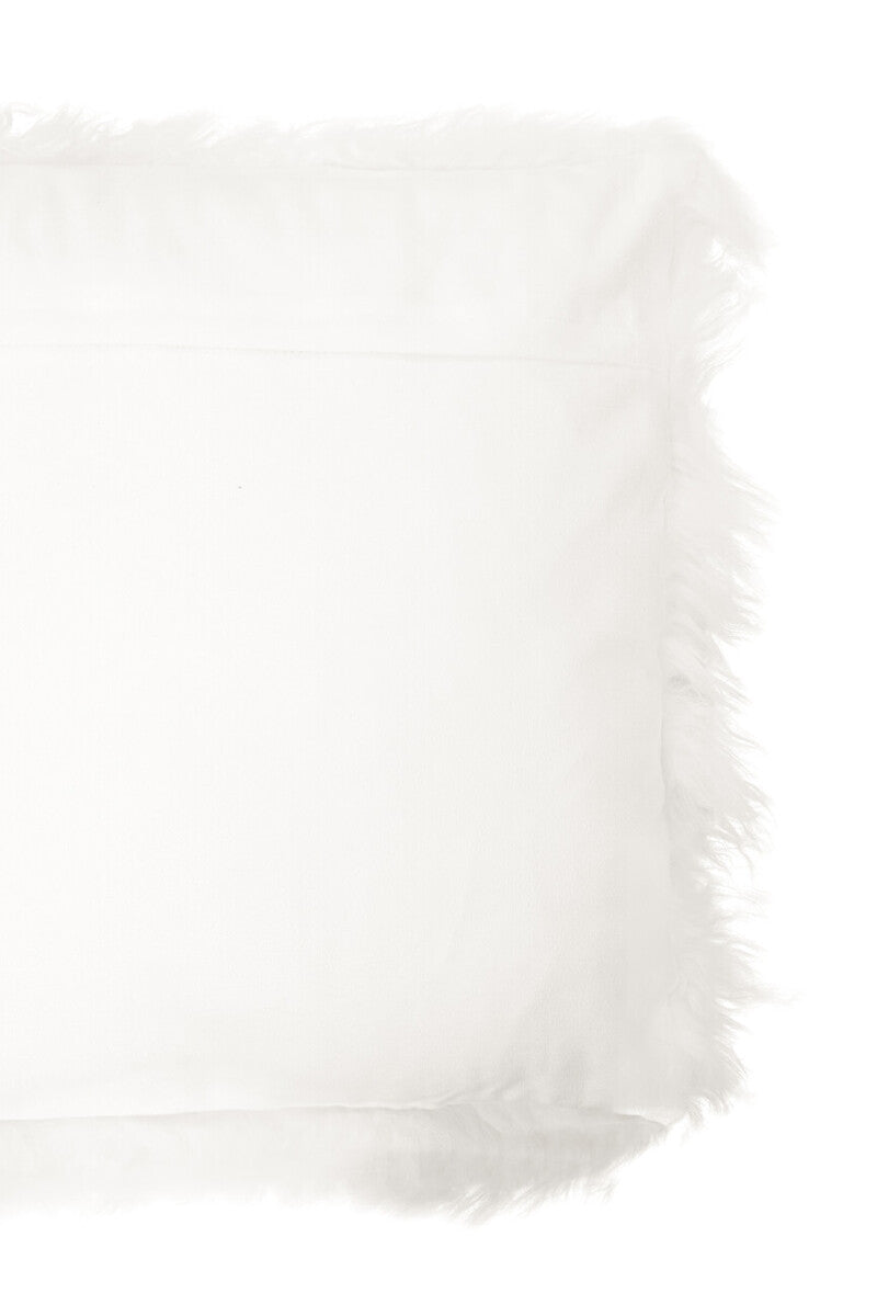Bosie Real Mongolian Fur White Square Cushion - Image 12