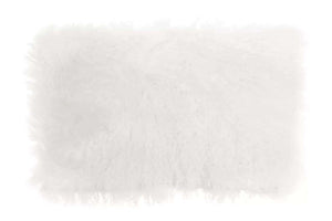 Bosie Mongolian Fur White Rectangular Cushion