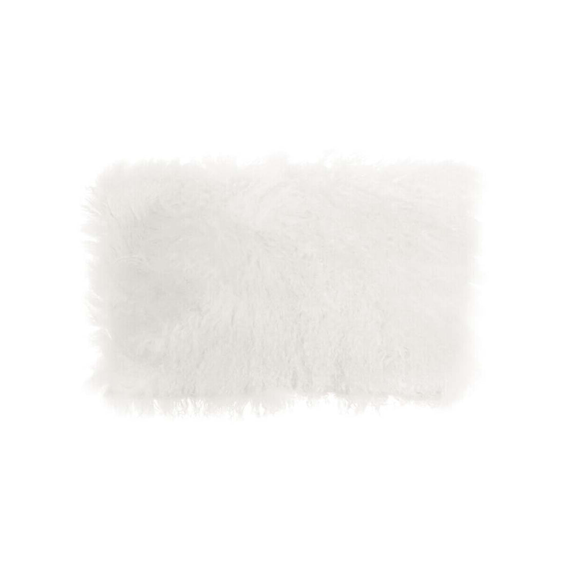 Bosie Mongolian Fur White Rectangular Cushion