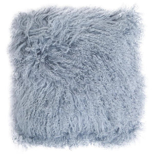 Bosie Mongolian Fur Grey Square Cushion