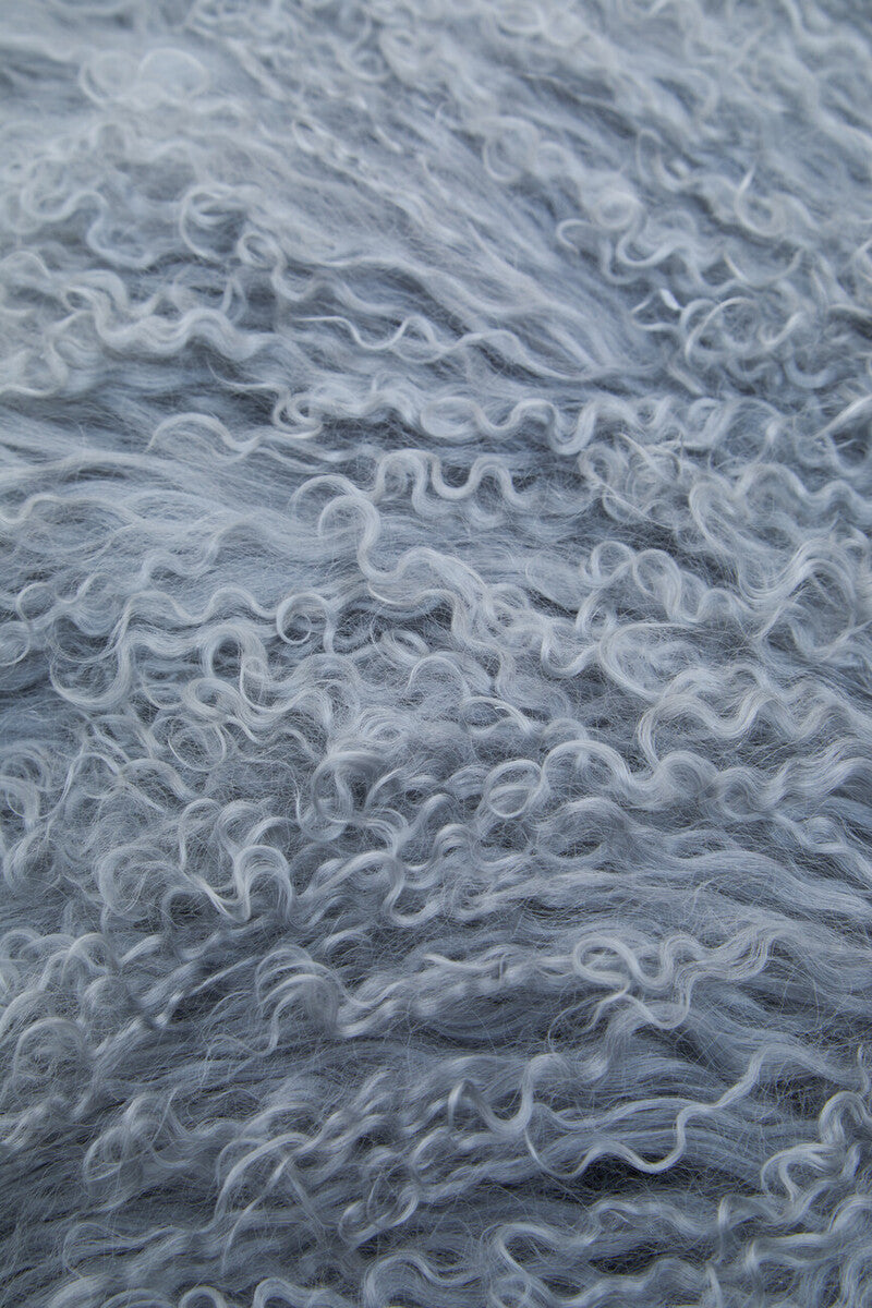 Bosie Real Mongolian Fur Grey Square Cushion - Image 8