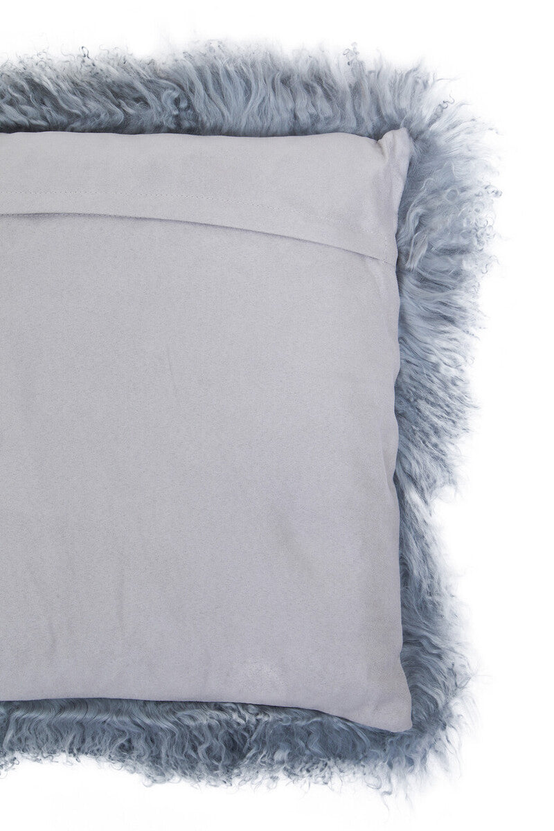 Bosie Real Mongolian Fur Grey Square Cushion - Image 9