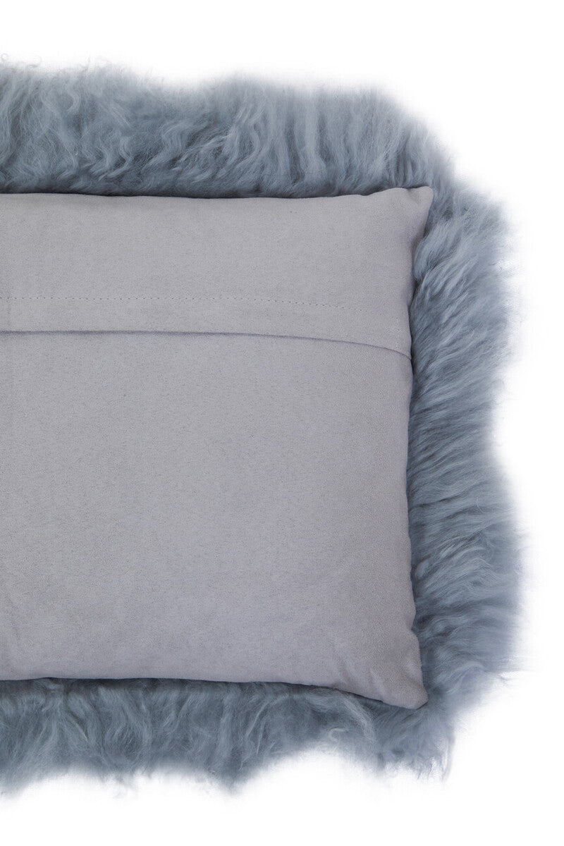 Bosie Real Mongolian Fur Grey Rectangular Cushion - Image 4
