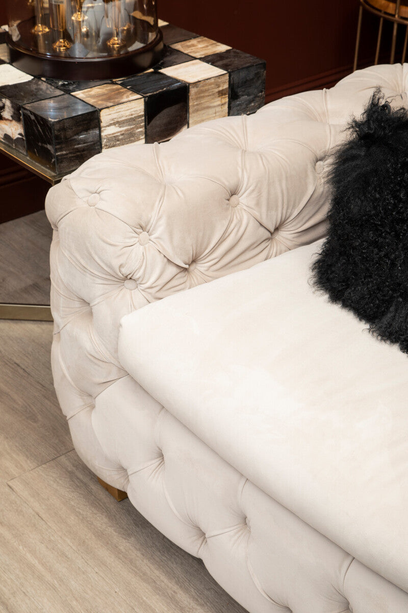 Bosie Real Mongolian Fur Black Square Cushion