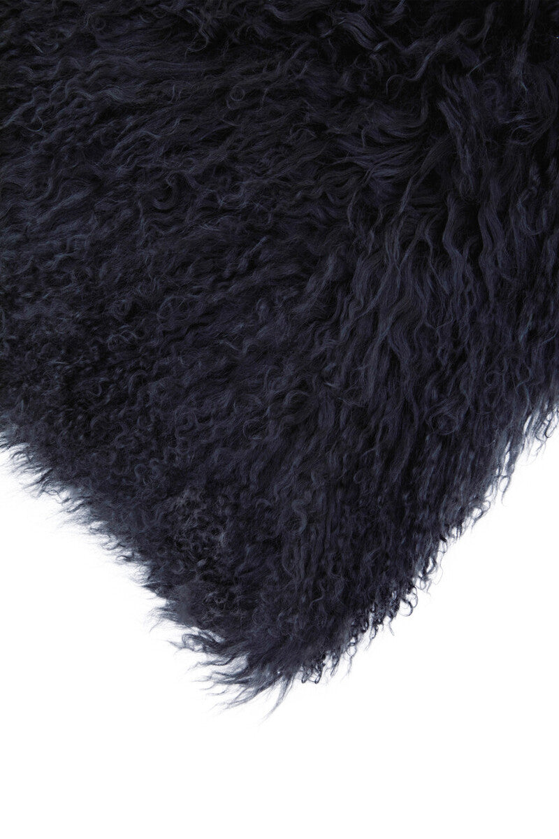 Bosie Real Mongolian Fur Black Square Cushion - Image 5
