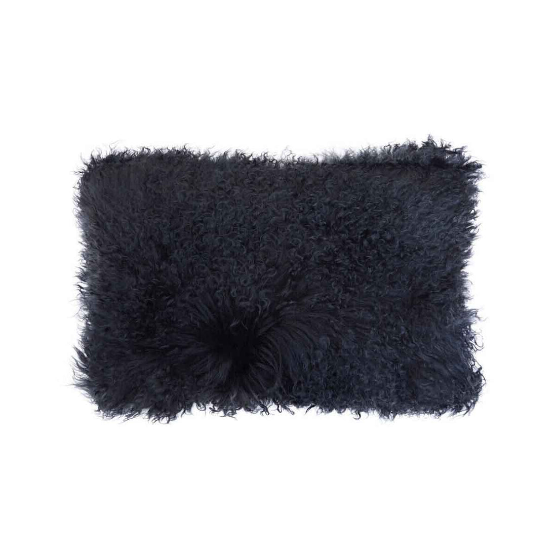 Bosie Mongolian Fur Black Rectangular Cushion