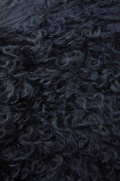 Bosie Real Mongolian Fur Black Rectangular Cushion