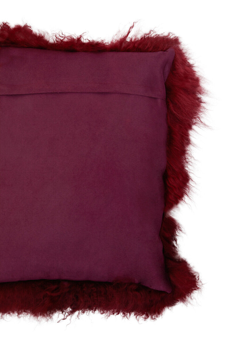 Bosie Real Mongolian Fur Maroon Square Cushion - Image 8
