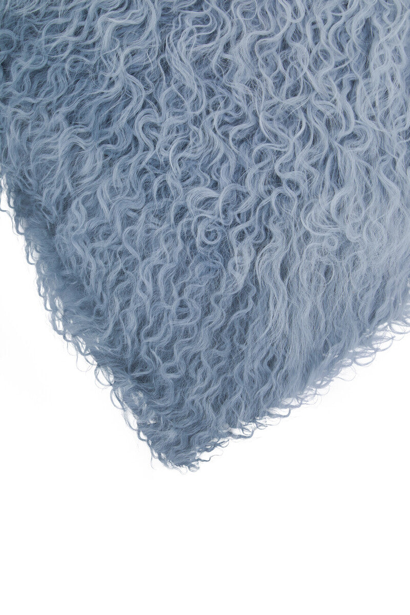 Bosie Real Mongolian Fur Grey Ombre Square Cushion - Image 6