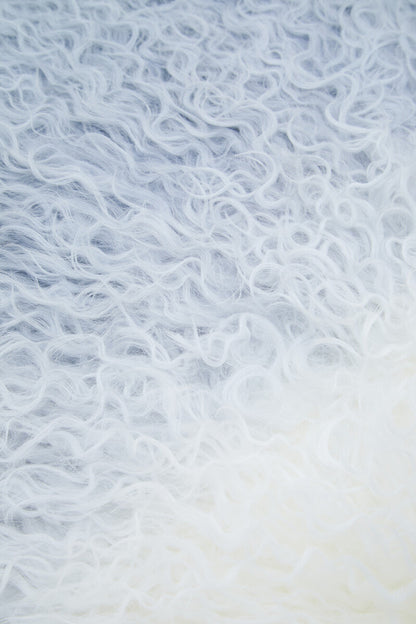 Bosie Real Mongolian Fur Grey Ombre Square Cushion