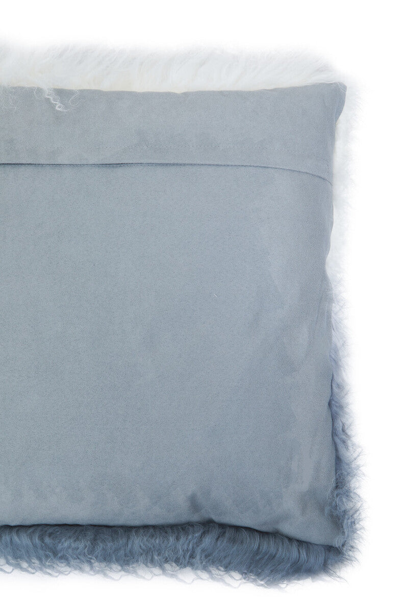 Bosie Real Mongolian Fur Grey Ombre Square Cushion