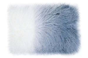 Bosie Mongolian Fur Grey Ombre Rectangular Cushion