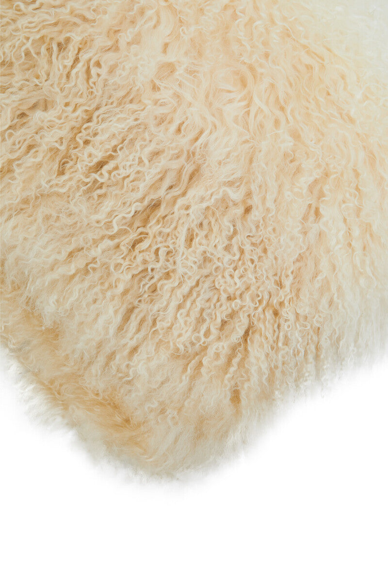 Bosie Real Mongolian Fur Natural Ombre Square Cushion - Image 11