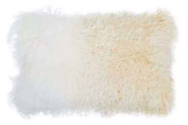 Bosie Mongolian Fur Natural Ombre Rectangular Cushion