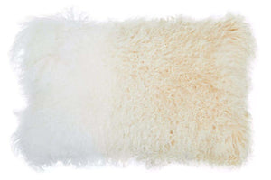 Bosie Mongolian Fur Natural Ombre Rectangular Cushion