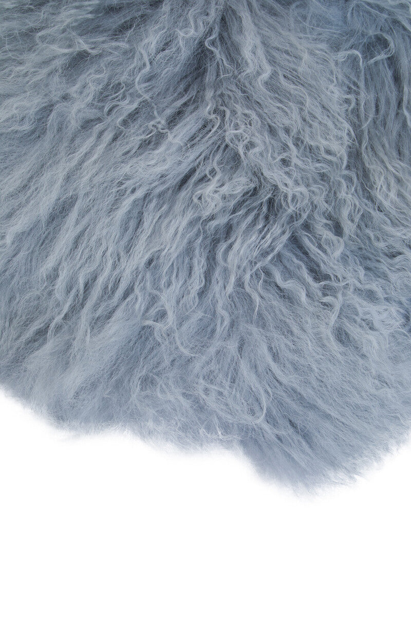 Bosie Real Mongolian Fur Grey Round Cushion - Image 9