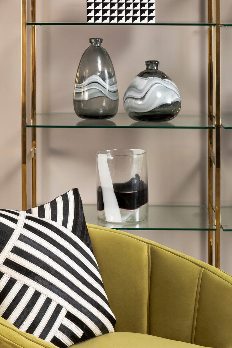 Bosie Safira Black and White Hair on Leather Cushion - Image 6