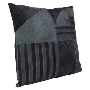 Bosie Safira Black And Grey Hair on Leather Cushion