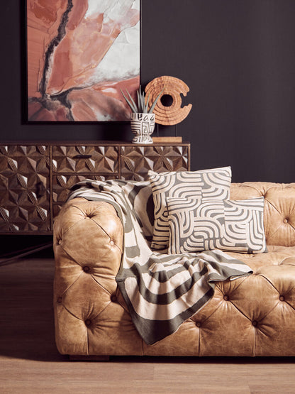 Bosie Ozella Natural And Green Rectangular Cushion