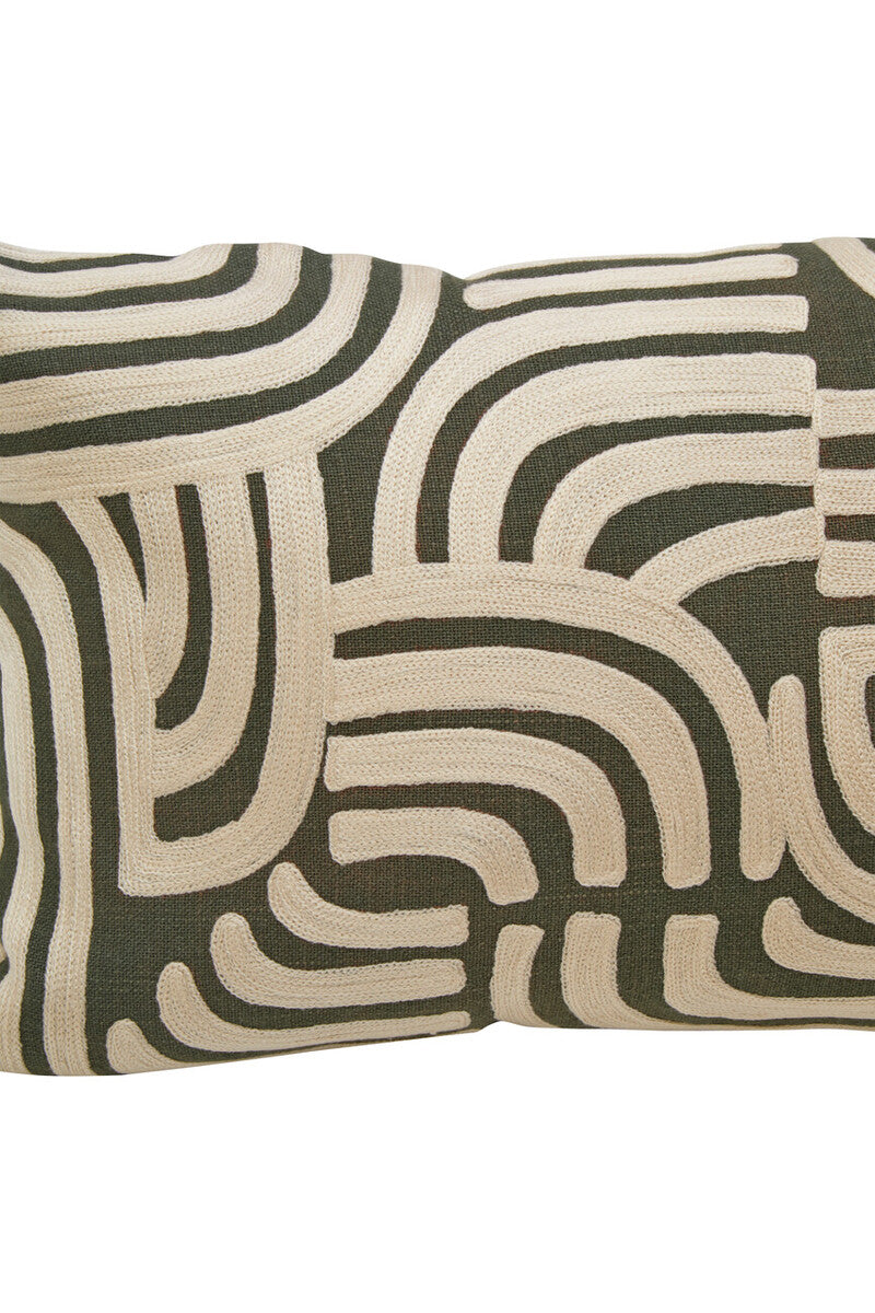 Bosie Ozella Natural And Green Rectangular Cushion - Image 3