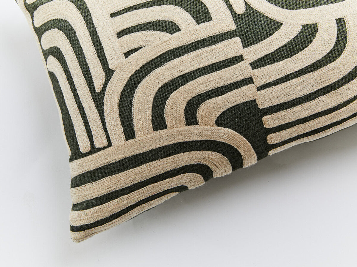 Bosie Ozella Natural And Green Rectangular Cushion