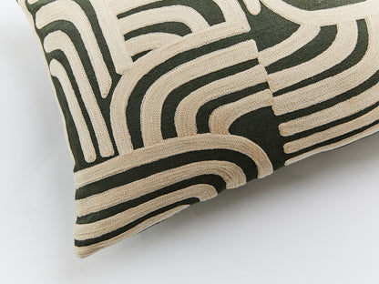 Bosie Ozella Natural And Green Rectangular Cushion
