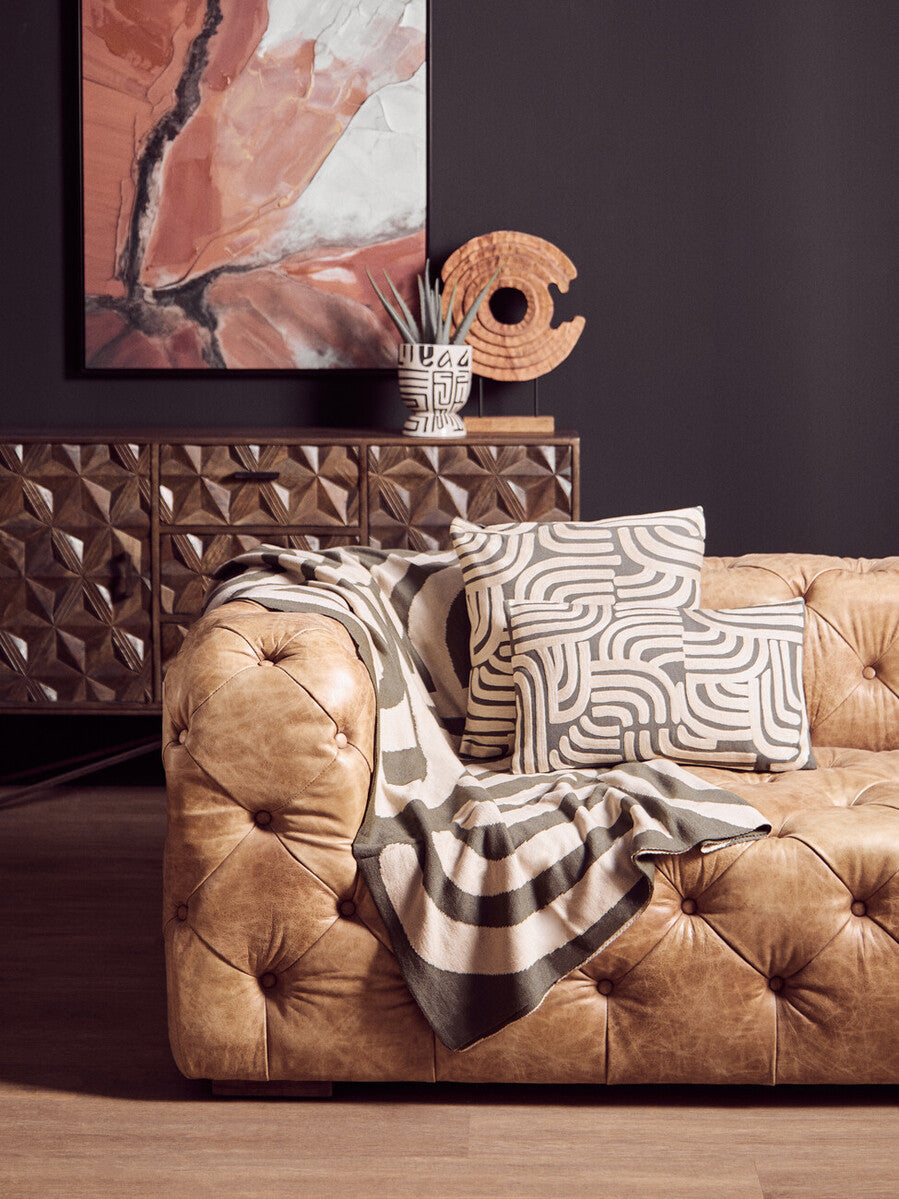 Bosie Ozella Natural And Green Throw