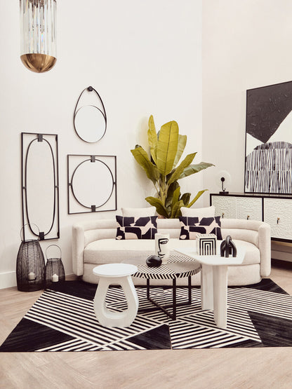 Bosie Ozella  Rectangular Natural and Black Cushion