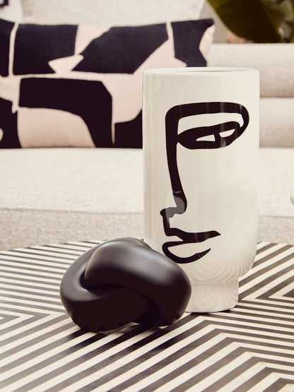 Bosie Ozella  Rectangular Natural and Black Cushion