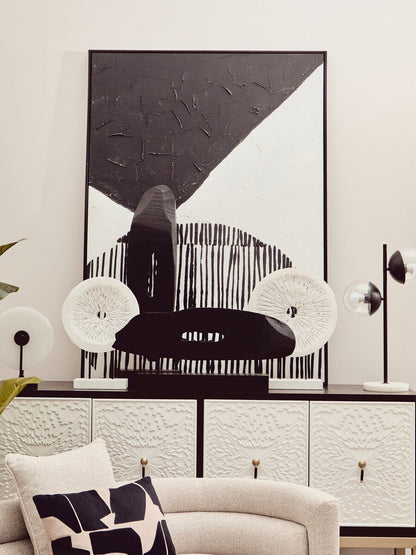 Bosie Ozella  Rectangular Natural and Black Cushion