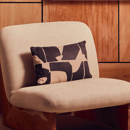 Bosie Ozella  Rectangular Natural and Black Cushion