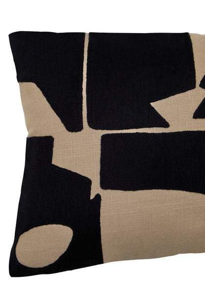 Bosie Ozella  Rectangular Natural and Black Cushion