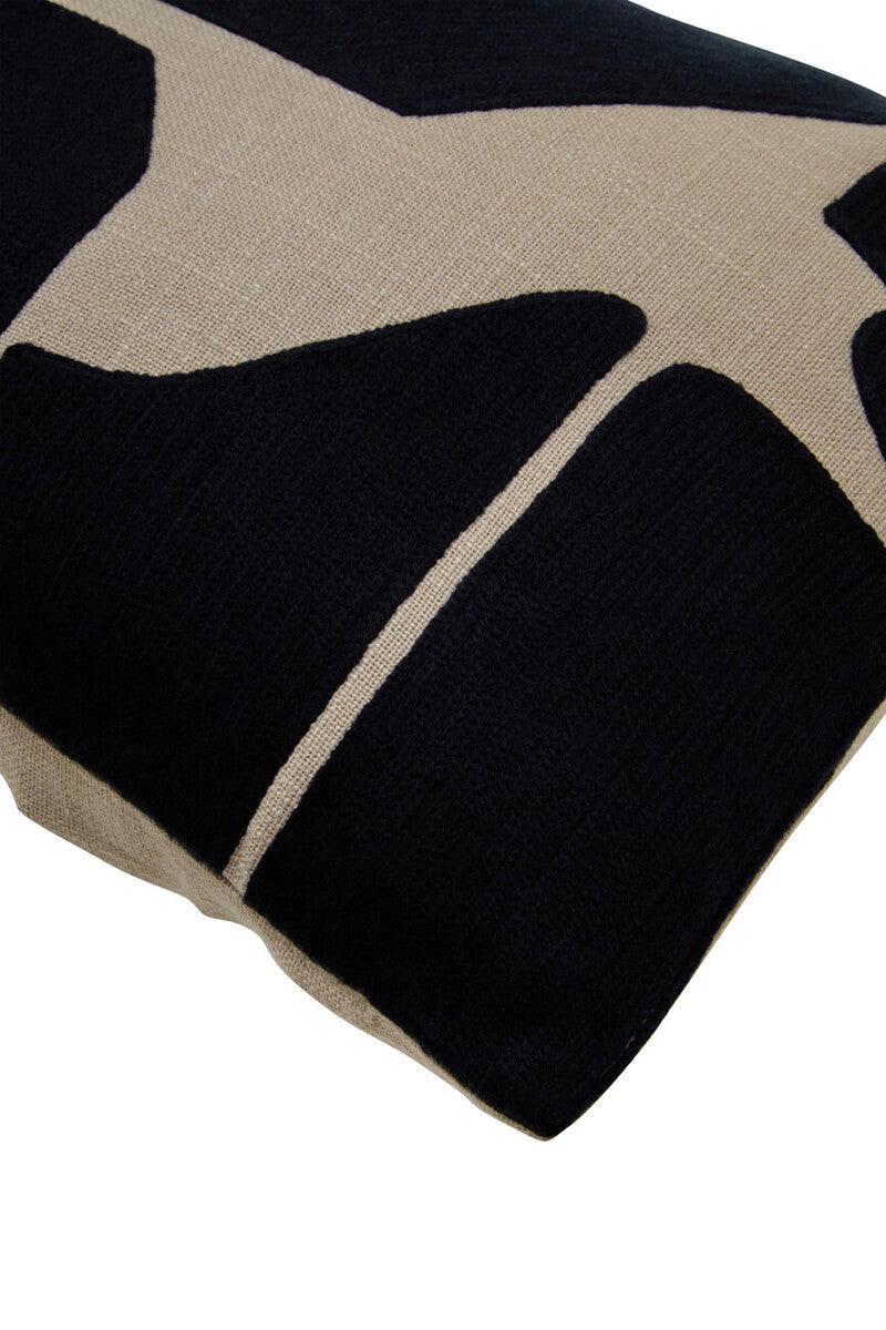 Bosie Ozella  Rectangular Natural and Black Cushion