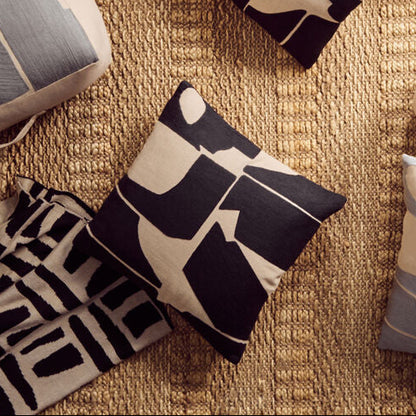 Bosie Ozella Black and Natural Square Cushion