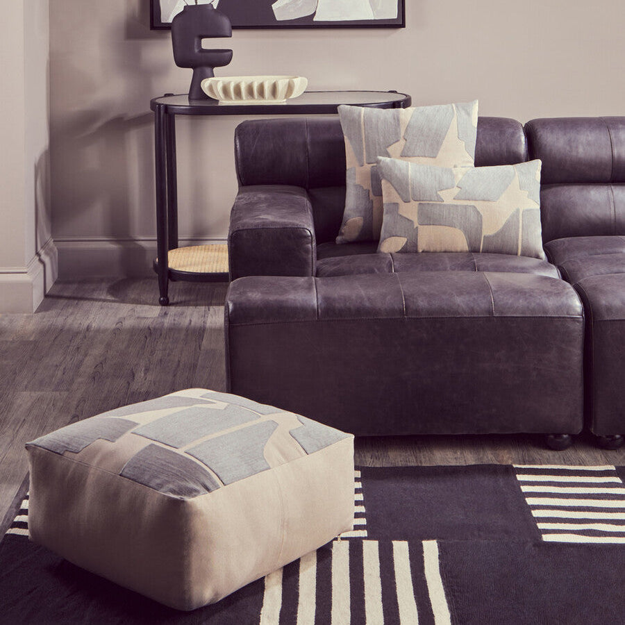 Bosie Ozella Natural And Grey Square Floor Cushion