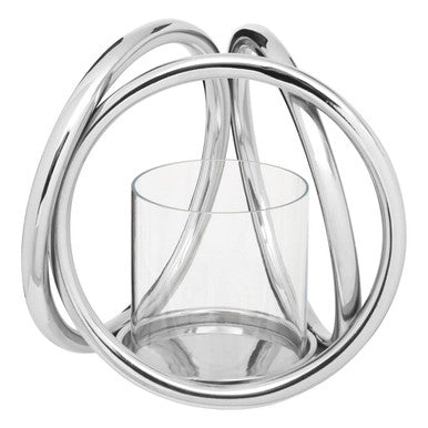 Aura Small Silver Finish Candle Holder