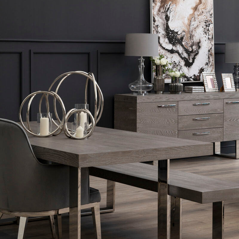 Aura Small Silver Finish Candle Holder - Image 2