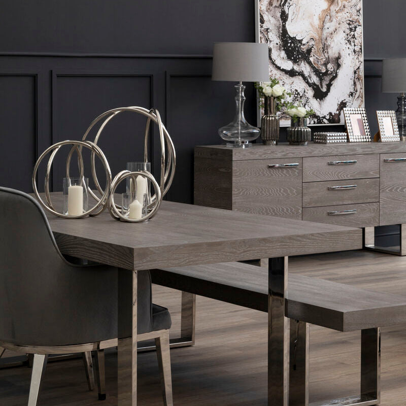 Aura Medium Silver Finish Candle Holder - Image 2