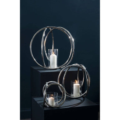 Aura Small Silver Finish Candle Holder - Image 4