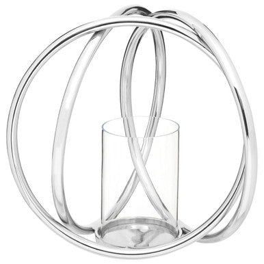Aura Medium Silver Finish Candle Holder