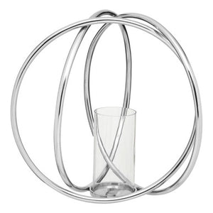Aura Large Silver Finish Candle Holder