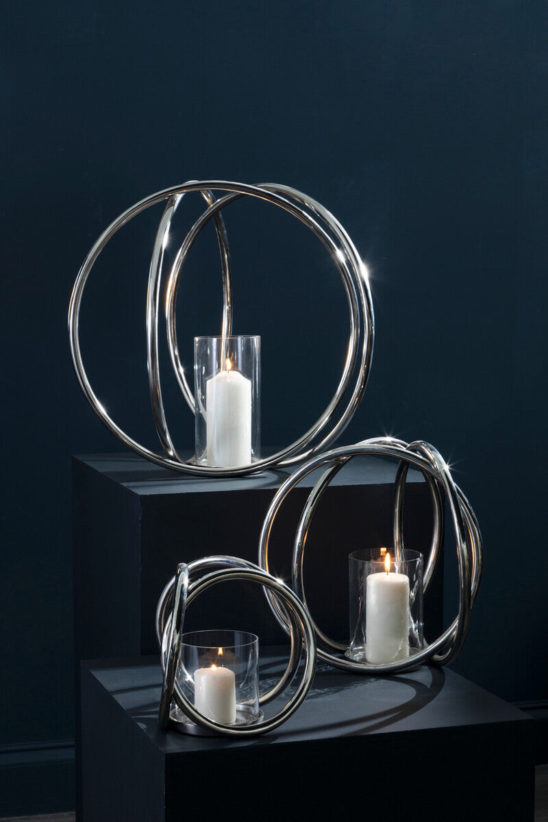 Aura Large Silver Finish Candle Holder - Image 3