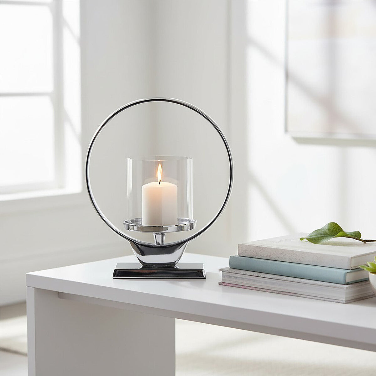 Cirqua Small Silver Finish Candle Holder