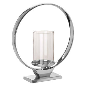 Cirqua Medium Silver Finish Candle Holder
