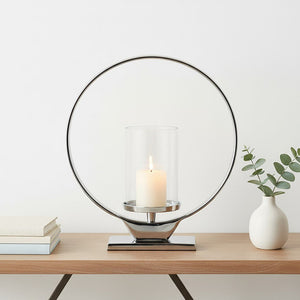 Cirqua Medium Silver Finish Candle Holder