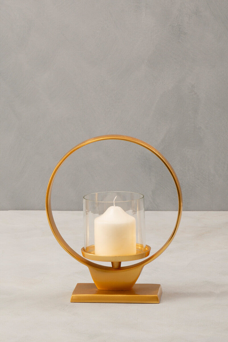 Cirqua Small Gold Finish Candle Holder