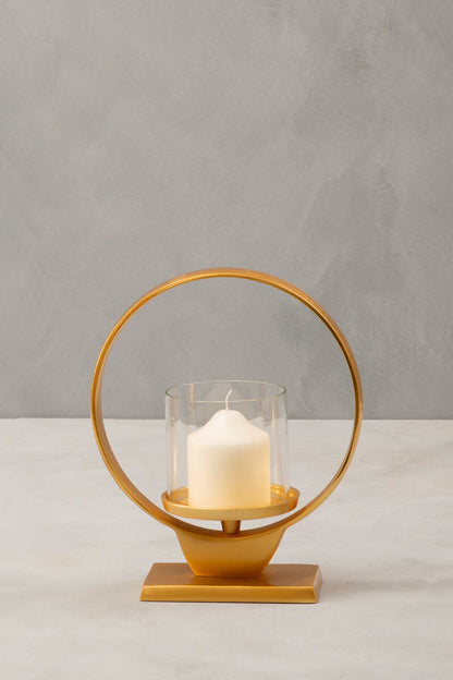 Cirqua Small Gold Finish Candle Holder