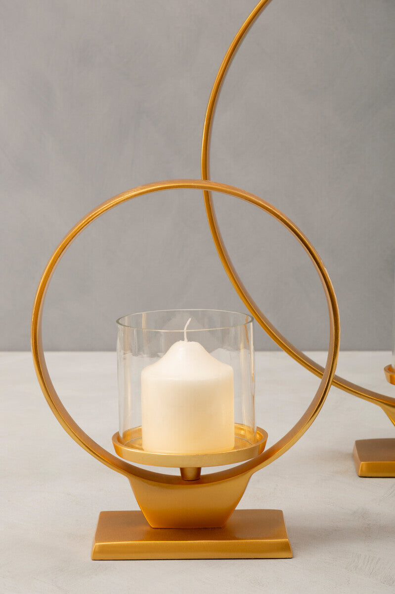 Cirqua Small Gold Finish Candle Holder
